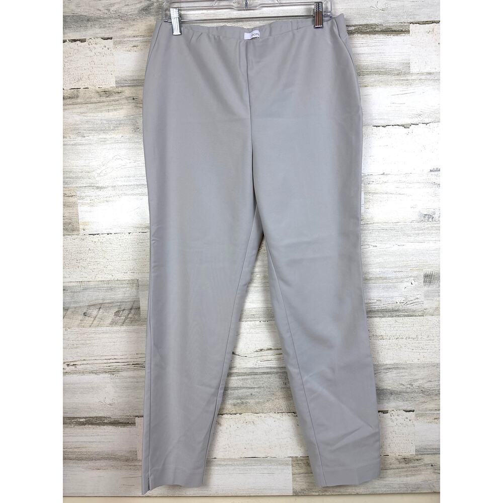Ecru Womens 10 Gray Straight Leg Trousers Casual Work Pants Flat Front NEW